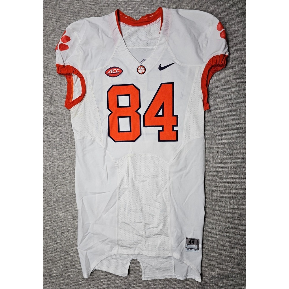 Clemson Tigers Football‎ Jersey Mens 44 L White Game Worn Team Issued Nike #84